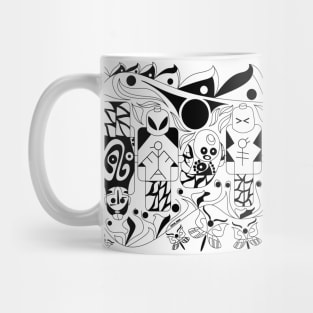 black alien pattern in soccer board ecopop Mug